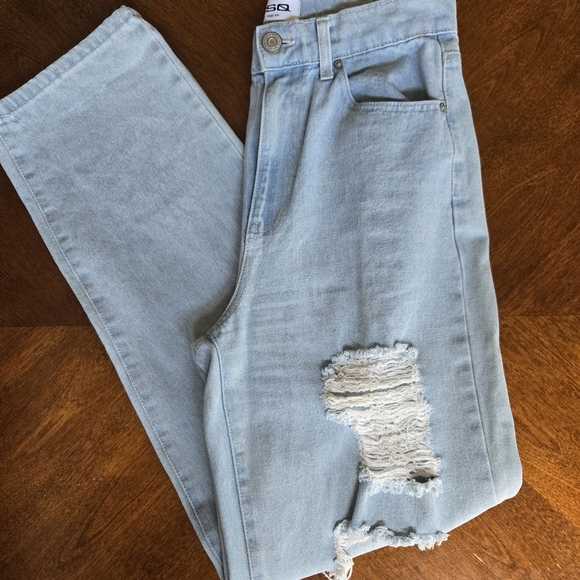 RSQ Women's Light Blue Distressed Baggy Jeans. Size 27 - Picture 3 of 14